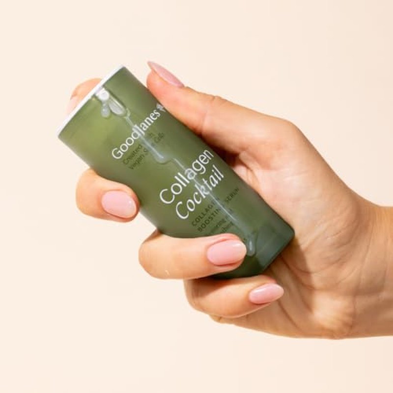 GoodJanes Collagen Cocktail Boosting Serum with Vegan Collagen, Vitamin C, Niacinamide & Copper Peptides ? Plant-Based Stem Cell Treatment for Radiant, Firm-Looking Skin, 0.5 oz