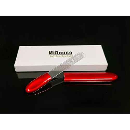 Nail File, Midenbo Glass Crystal Salon Nail Buffer with Case for Natural Nails Birthday Christmas Gift for Women and Man(Red)