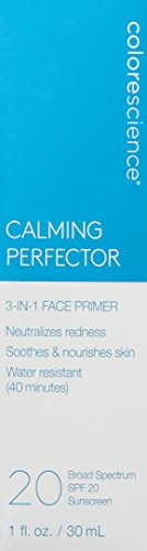 Colorescience Calming Perfector Face Primer, Water Resistant Mineral Sunscreen, Broad Spectrum 20 SPF UV Skin Protection, 1 Fl oz