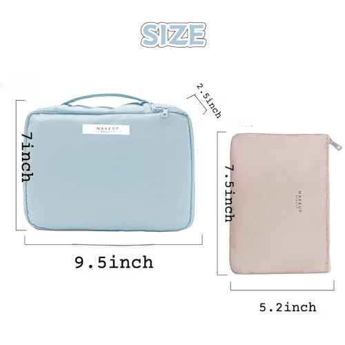 Travel Makeup Bag Cosmetic Bag Makeup Bag Toiletry bag for women and men (Blue)