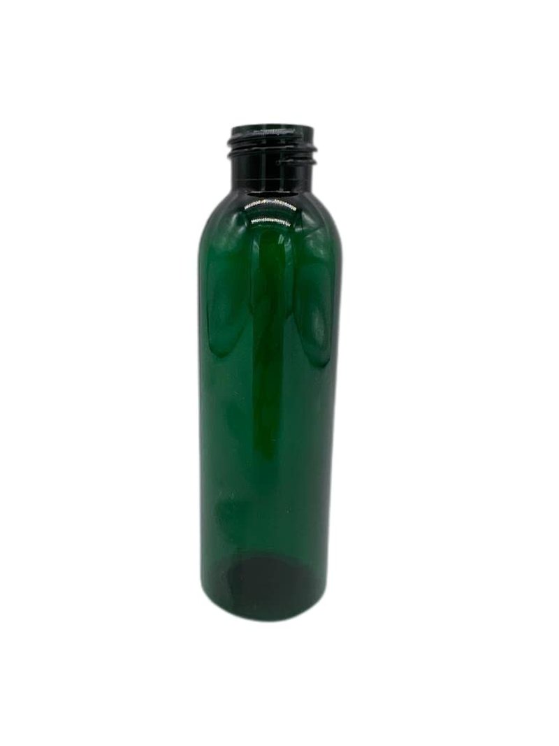 Natural Farms 4 oz Green Cosmo Plastic Bottles - 12 Pack Empty Bottle Refillable - BPA Free - Essential Oils - Aromatherapy | White Ribbed Fine Mist Pump Spray Caps- Made in the USA