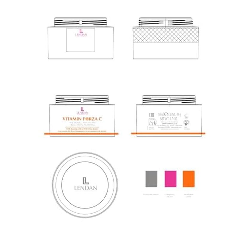 LENDAN - Vitamin C Cream - Vitamin Forza C - 50 ml - With Rosehip Oil and Shea Butter - Nourishing Facial Cream - Improves Skin Flexibility and Firmness