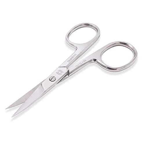 Nail Scissors Curved Micro Serrated Stainless Steel Eyebrow Scissors for Eyelash, Mustache, Beard, Nose Hair, Toenail ? Pedicure, Manicure Scissors for Men and Women
