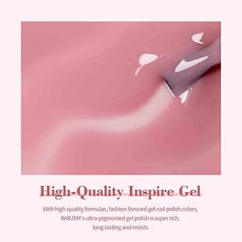 RARJSM Nude Gel Polish Sheer Rose Pink Gel Nail Polish Clear Pink French Manicure Nude Pink Jelly Nail GelPolish Varnish Curing Requires 1pcs 15ml LED UV Gel Soak Off for Home Salon Nail Art DIY