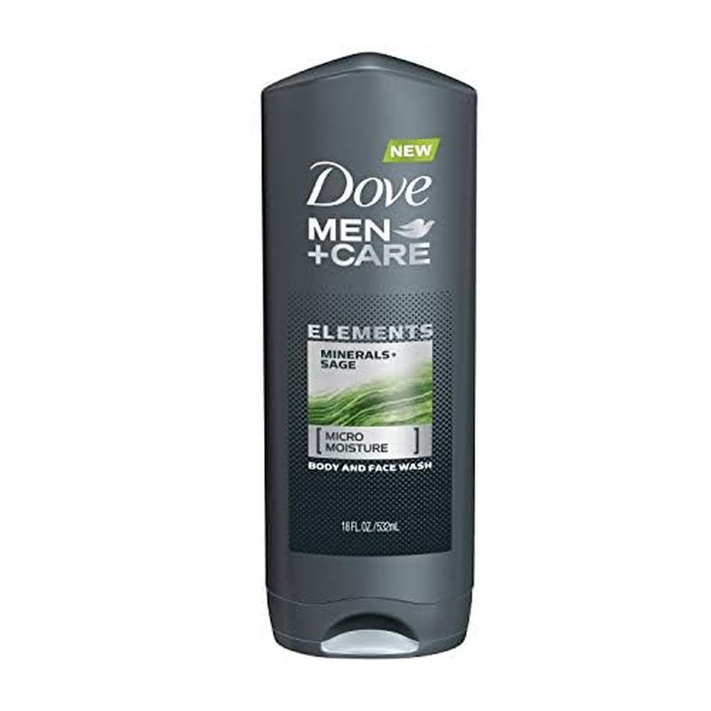 Dove Men + Care Body Wash - Mineral & Sage 18 oz | Nourishing & Bacteria-Fighting Cleanser (Pack of 4)