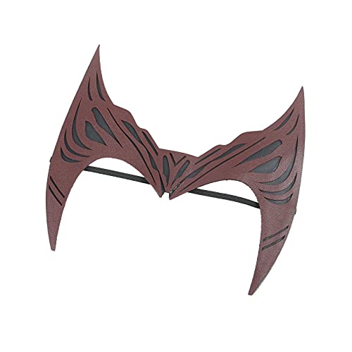 Women Tiara for Scarlet Witch Headpiece Wanda Maximoff Headwear Red Leather Crown Halloween Party Costume Props (A)