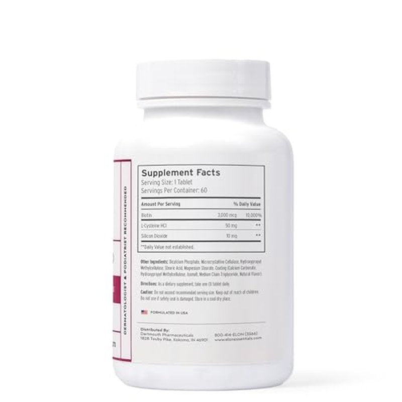 Elon Matrix Plus 3000 Biotin Vitamins for Nail Strengthening and Growth (120 Day Supply) - Healthy & Strong Nails - Biotin Supplement - Extended Release