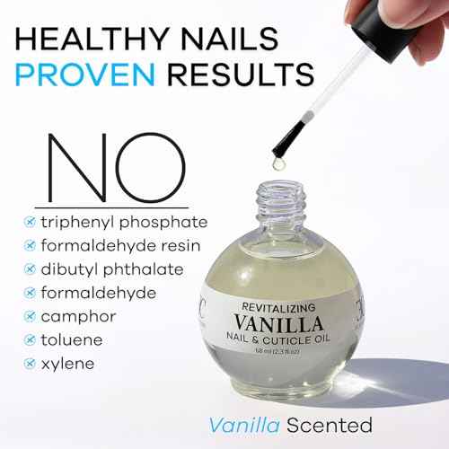 Ellie Chase Moisturizing Cuticle & Nail Care Oil 2.3 Fl Oz - Vanilla Scented ? Infused with Jojoba Oil, Aloe, Vitamin E ? Nail & Cuticle Hydration, Repair, Moisturizer, Strengthener, Growth