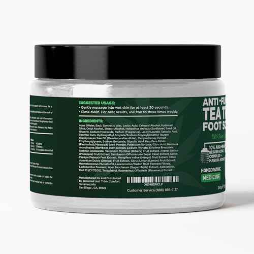 Foot Scrub with Tea Tree Oil | Callus Remover For Feet | Exfoliating Scrub with Salicylic and Glycolic Acid for Dead Skin, Athlete¡¯s Foot, Warts, Corns, Rashes, Foot Odor, Insect Bites and Foot Care