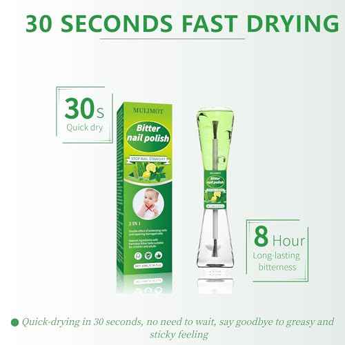 Nail Biting Treatment for Kids, Nail Biting Prevention, No Bite Nail Polish, Thumb Sucking Deterrent, Protect & Repair 2 in1 Double Effect, Help Kids & Adults Stop Nail Biting 0.34Fl Oz(10ML)