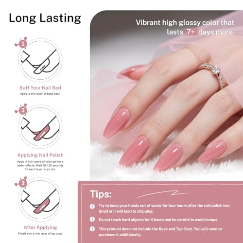 16.5ml Dusty Rose Nail Polish Large Volume Quick Drying Light Pink Nail Polish, Fast Drying and Long Lasting Color Nail Art DIY Home Manicure Gift for Women