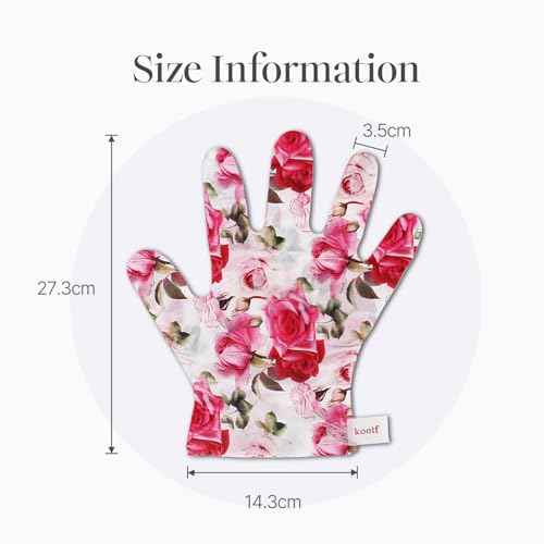 Koelf Rose Petal Satin Hand Mask (10pairs) - Intensive Nourishing, Moisturizing Gloves, Rose Scented Hand Repair Masks with Peptide, Collagen, Shea Butter for Silky Smooth Skin, Hand Treatment