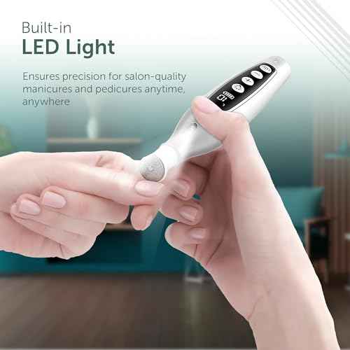 PediLux Pro Professional Manicure Pedicure Kit, Cordless Electric Nail File Drill Set, Thick Toenail Grinder, Toe Nail Dremel Tools, Filer, Buffer, Sander, Remove Cuticles, Callus for Men & Women