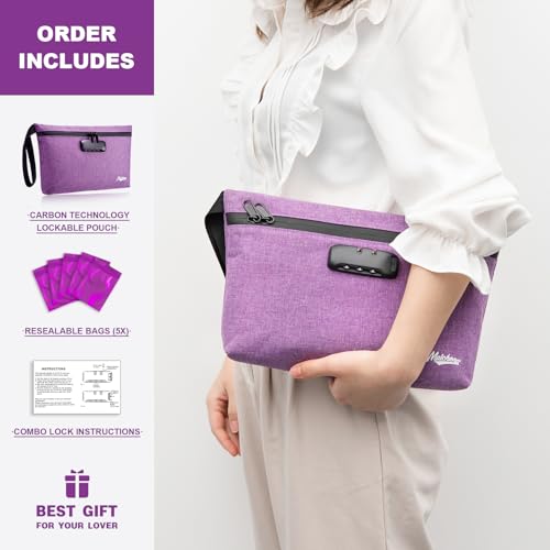 Storage Bag with Combination Lock 12.6"x7.5" Large Storage Container Medicine Lock Bag Money Organizer Travel Storage Case