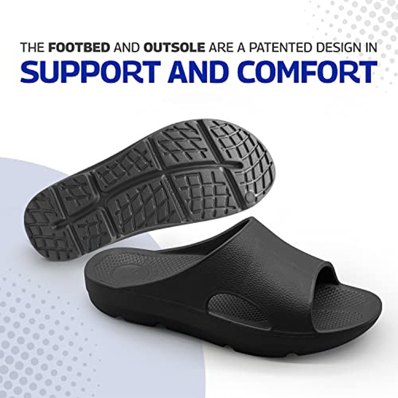 Pure Stride Therapeutic Slides, Orthotic Sandals for Plantar Fasciitis, Metatarsal and Heel Spurs, for Pain Relief and Arch Support of Feet