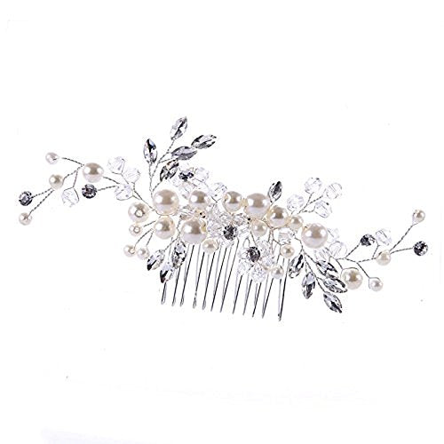 Urberry Bridal Flower Side Hair Clips Pearl Bridal Headpiece Wedding Accessories