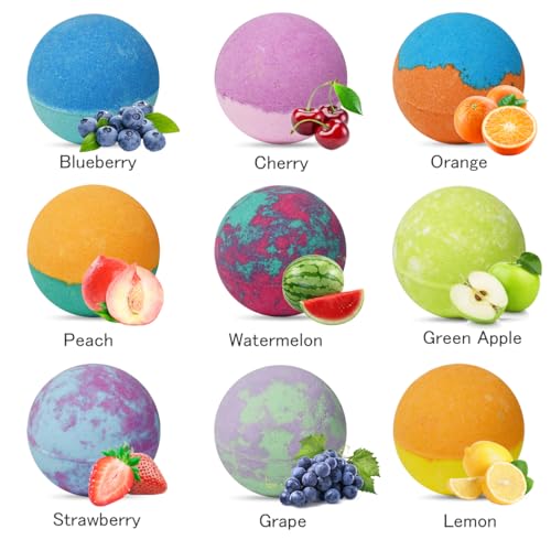 Bath Bombs for Kids with Toys Inside, 9 Pack Handmde Bath Bombs Set with Pull-Back Cars Inside, Rich Foam Color Bubble Set Boys Girls for Skin Moisturizing