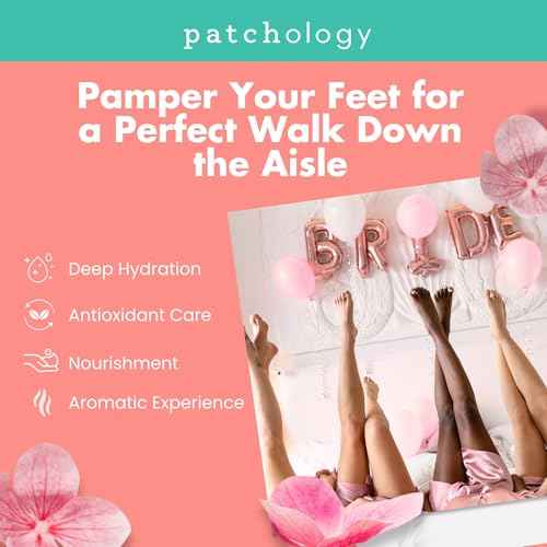 Patchology Ros? Toes Moisturizing Foot Mask ? Shea Butter & Strawberry Scented Booties for Dry, Cracked Feet, Disposable Spa Socks with Resveratrol for Soothing Foot Care, Self-Care Essentials