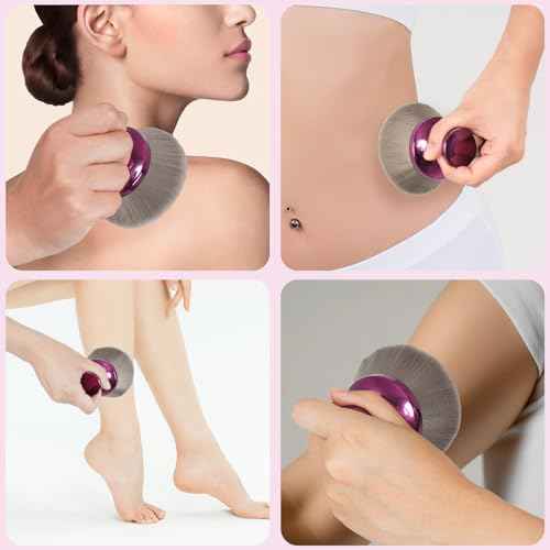 Super Large Body Kabuki Brush For Self Tanner, Leg Makeup, Bronzer Blend, 3.6In Width Round Head Kabuki Self Tanner Brush, With Soft Synthetic Hair Provides More Even Application