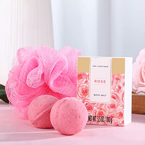 spa luxetique Gift Set For Women, Bath Sets for Women Gift, 8 Pcs Rose Spa Basket Includes Bubble Bath, Shower Gel, Body Lotion, Birthday Spa Gifts, Mother¡®s Day Gifts for Mom