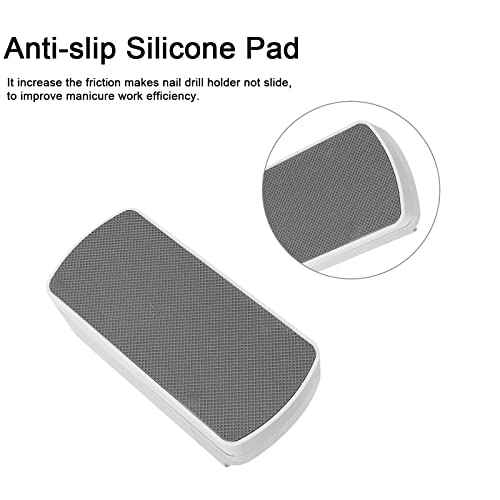 2 In 1 Nail Drill Bits Holder & Nail Drill Bits Cleaner Case,30 Holes Dustproof Nail Art Drill Bits Stand for Nails Display Organizer Container Manicure Tools (Not Include Nail Drill Bits) White