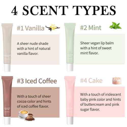 4Pack Special Lip Balms - Lip Balm Hydrating - Tinted Lip Butter Balm - Moisturizing Lip Gloss Set - Girls Lip Oil - Lip Moisturizer for Women - Lip Care Products - Gifts for Teen Girls
