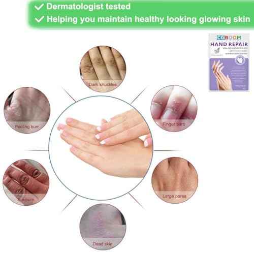 Hand Mask Moisturizing Glove 5 pack, Hand Peel Mask Exfoliating Gloves, Hand Repair Glove for Dry Hands Treatment, Remove Dead Skin, Rough Skin, purple