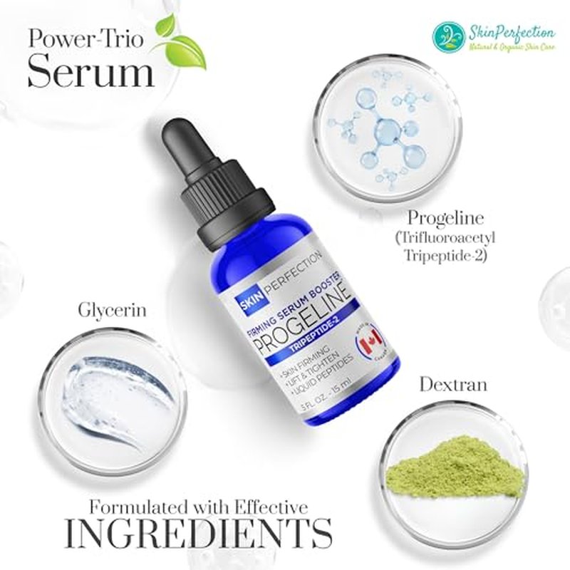 Skin Perfection Firming Serum Booster with Progeline Peptide Repair Serum Neck and Face Progeline Cream Upgrade Trifluoroacetyl Tripeptide-2 Anti-aging Diy .5 Fl Oz