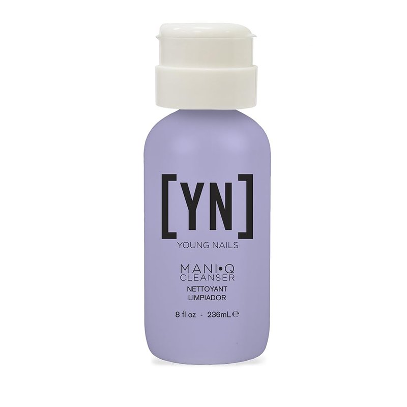 Young Nails Mani Q Gel Nail Cleanser - Nail Surface Cleanser for Gel Polish, Sticky Gel Residue Remover, After-Curing Gel Polish Cleanser, 8 fl oz