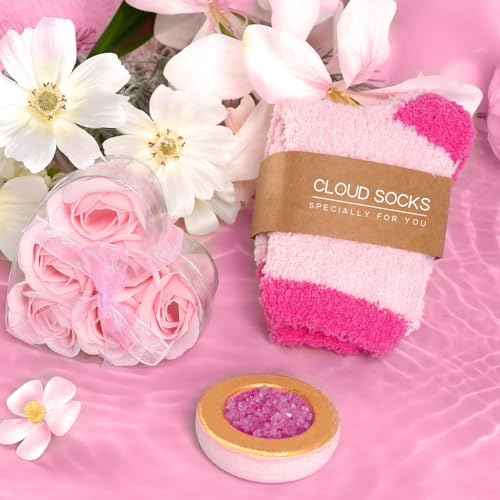 Spa Advent Calendar 2025 Adult Women Teen Girls - Christmas Bath Advent Calendar for Mom, Wife, Girlfriend, Sister, Her - Pink Spa Gifts Basket Set with Mugs, Bath Bomb, Shower Steamer, Candle & Relaxing GuaSha Tools