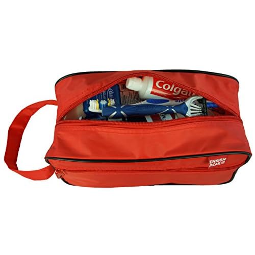 Ensign Peak Toiletry Travel/Shaving Bag, Red