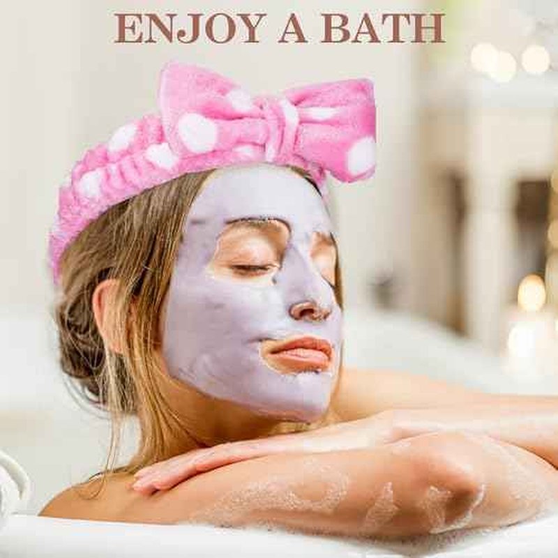 9 Pcs Stocking Stuffers for Women Girls Teen, Spa Headband for Washing Face, Microfiber Makeup Headbands with Bow, Christmas Gifts and Party Favors, Soft Skin Care Hair Band for Teens