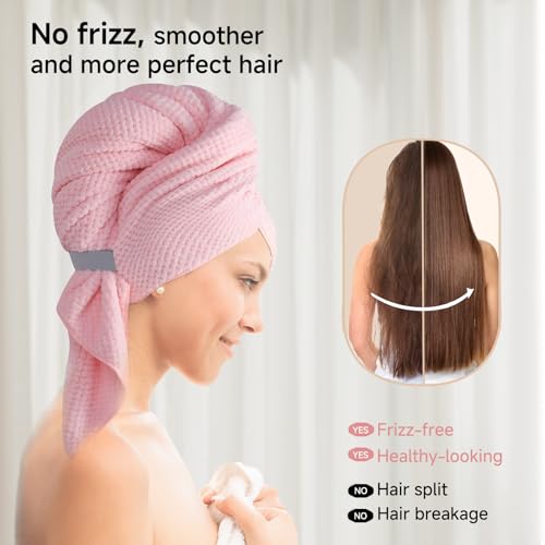 Large Microfiber Hair Towel for Women, Christmas Stocking Stuffers,Supper Soft Anti Frizz & Quick Dry for Curly Hair, Ultra Absorbent Hair Wrap Towels for Long,Thick,Wet Hair, Mom Gifts, 24x42 Inches