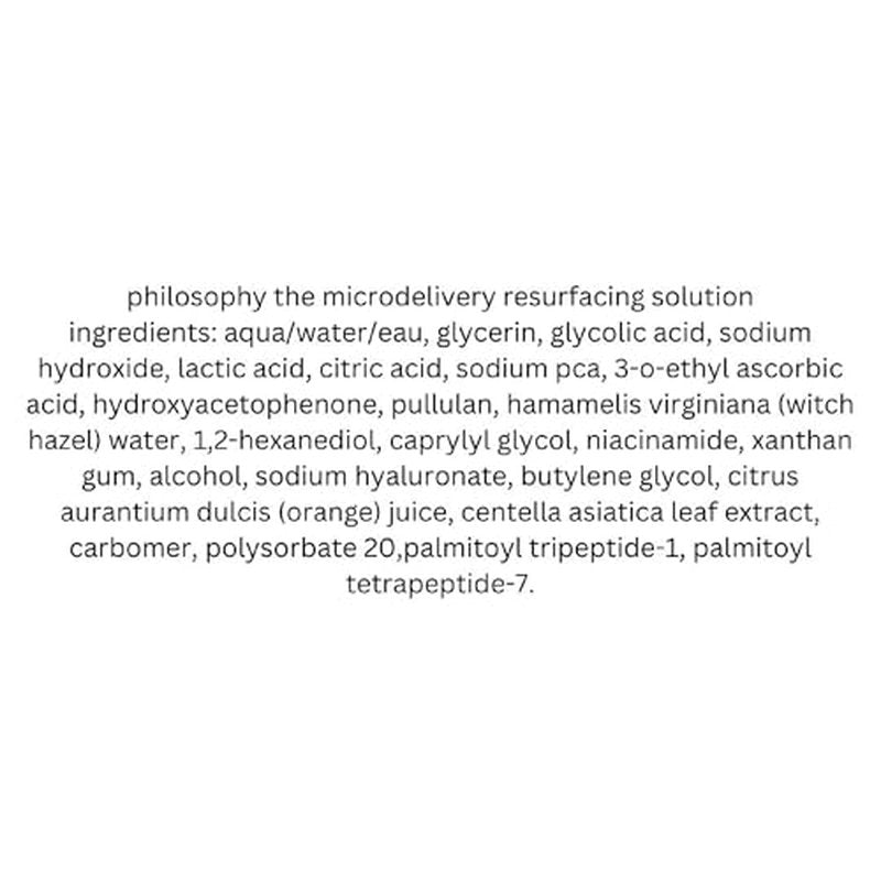 philosophy microdelivery resurfacing solution - with 4% ahas, cica & vitamin C - reduces the appearances of fine lines & pores - 5 fl oz