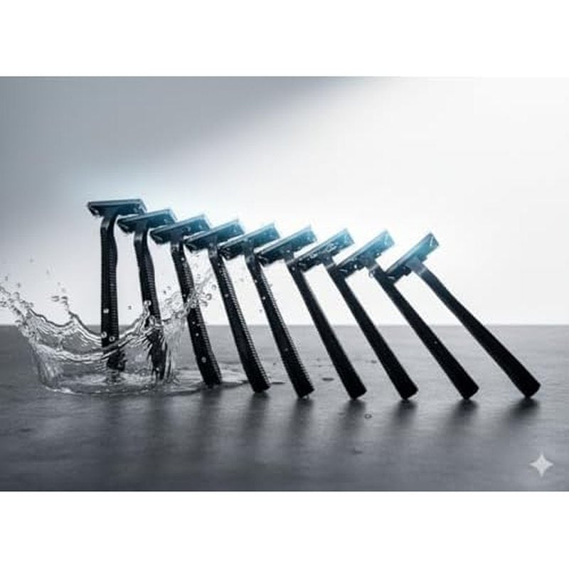 100 Twin Blade Black Disposable Razors in Bulk - Professional or Home Use