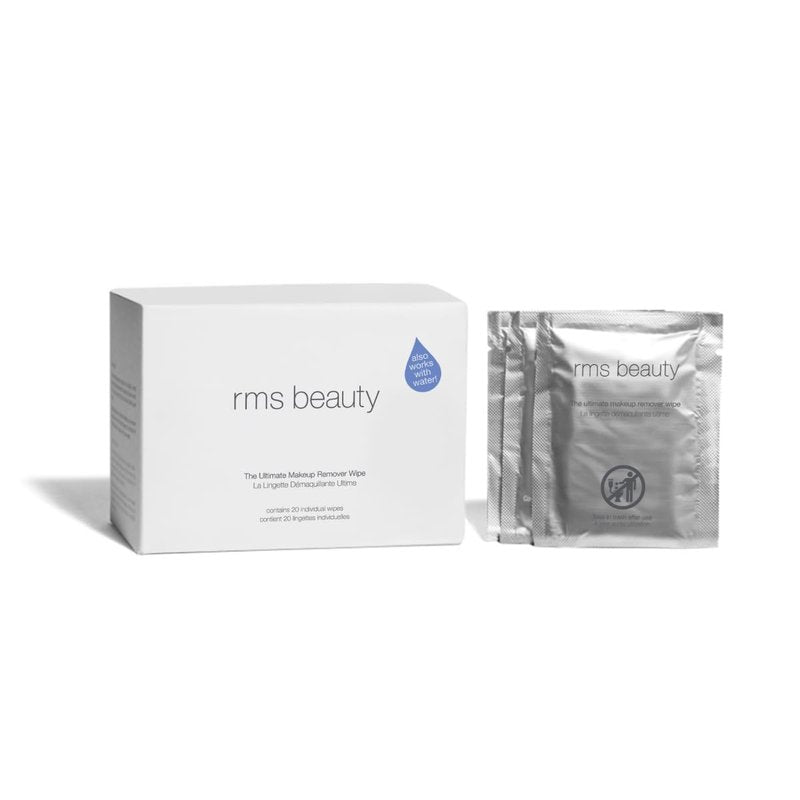 RMS Beauty Ultimate Makeup Remover Wipes - Individually Wrapped Organic Coconut Oil Face Wipes - Gentle Biodegradable Towelettes - 30 Count