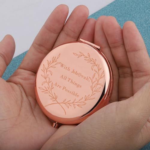 MAOFAED Bible Verse Gift, Bible Quote, Compact Mirror for Women, Christian Gift, Travel Mirror, Pocket Mirror
