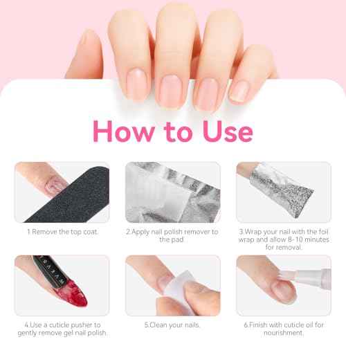 Makartt Nail Polish Remover - 100pcs Nail Foil Wraps for Soak Off Gel Polish Remover, with 1.18inch Pre-attached Lint Free Cotton Pads For Nails, Non Acetone Nail Polish Remover
