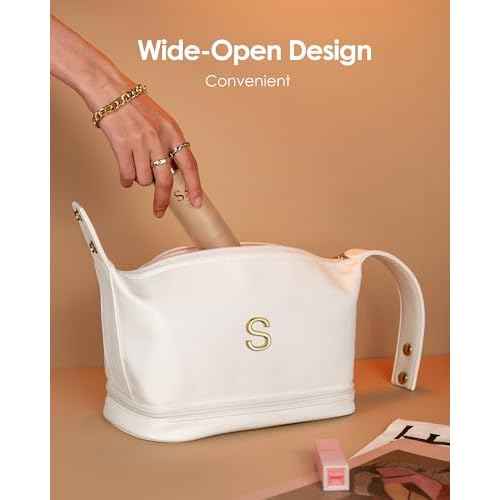 Birthday Gifts for Women, Personalized Makeup Bag with Handle, Gifts for Teen Girls Cosmetic Bag with Makeup Brush Organizer, Gifts for Friends Female Mom-Graduation Gift for Teens Girls