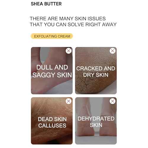 BIOAQUA Foot Scrub Cream, Exfoliating and Cleansing Foot Care with Plant Scrub Particles, Shea Butter Extract & Herbal Ingredients, Smooth Soft Feet, 180g (6.35oz)