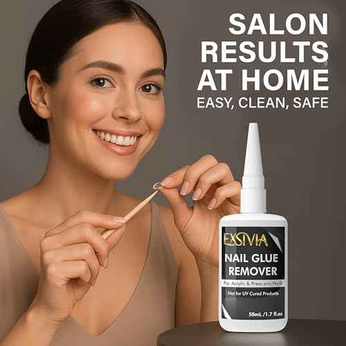 Nail Glue Remover for Press On & Glue On Nails ? 50mL Non-Acetone, Gentle & Odorless Debonder Serum, Exsivia False Nail Remover Fast & Safe on Fake Tips