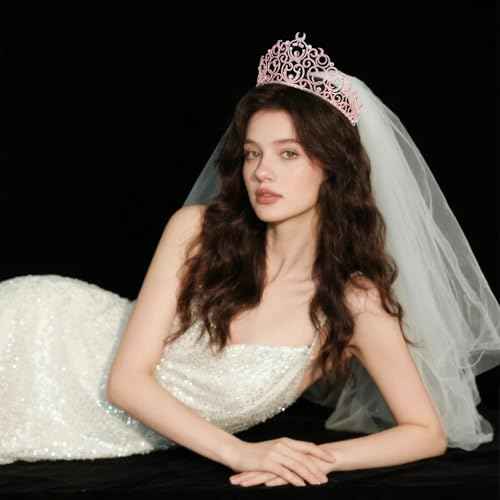 Tiaras and Crowns for Women Glinda Bubble Crown Crystal Queen Crown princess headbands for Wedding Prom Birthday Halloween Christmas Party Costume