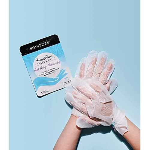 Bodipure HandPure Hand Repair & Anti-Aging Hand Mask ? 20-Minute Moisturizing Gloves for Dry, Cracked Hands, Softens Cuticles, Paraben-Free, With Natural Botanical Ingredients (12 Packs)