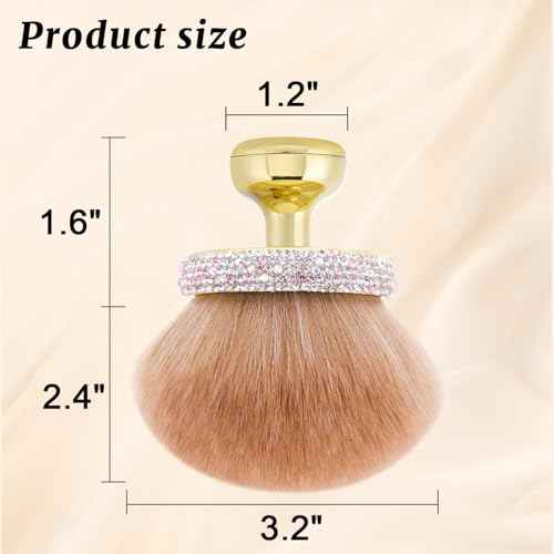 UNIMEIX Extra Large Body Makup Brush for Self Tanner with Drawstring Bag, 3.2 Inch Blend and Blur Body Sunscreen Applicator for Face, Legs, Body, Cream and Foundation (Gold)