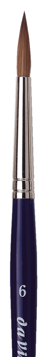 da Vinci Size 6 Acrylic Nail Brush - Round Russian Red Sable with Blue Handle