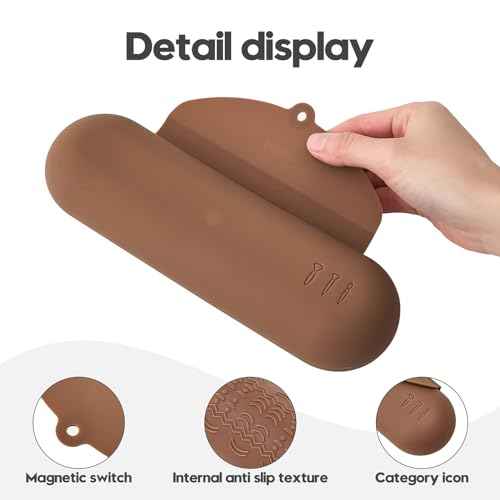 Silicone Makeup Brush Holder£¬Travel Makeup bag-Soft Portable Cosmetic Face Brushes Holder£¬Large Travel Makeup Brush Case with Anti-Fall Out Magnetic Closure