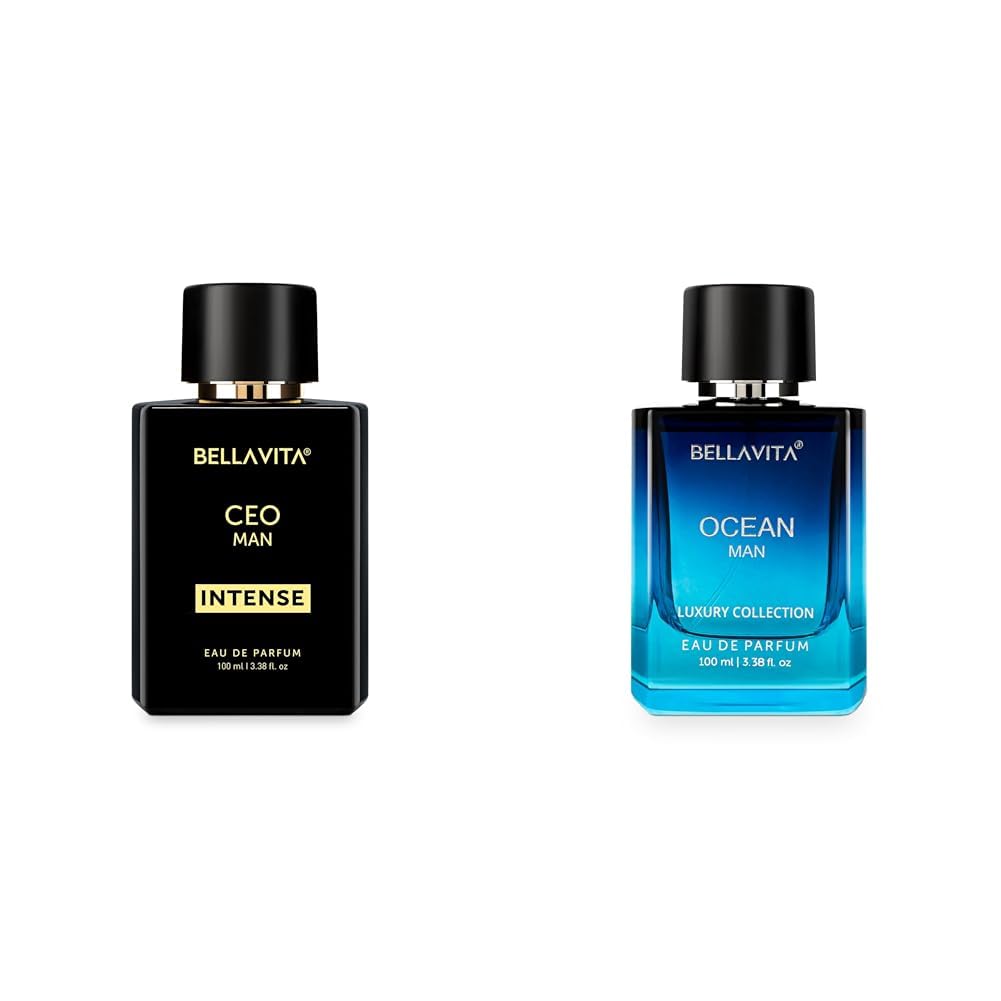 BellaVita Luxury's Fire & Ice | CEO Man Intense & Ocean Man | Perfume for Men | Long Lasting | Eau De Parfum | 2x100ml Perfumes