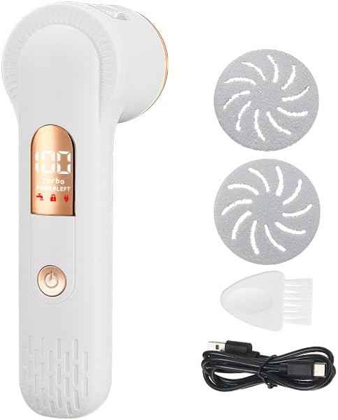 Rechargeable Electric Foot Callus Remover - Professional Pedicure Tool with LCD Display, Waterproof & 2-Speed for Smooth Feet