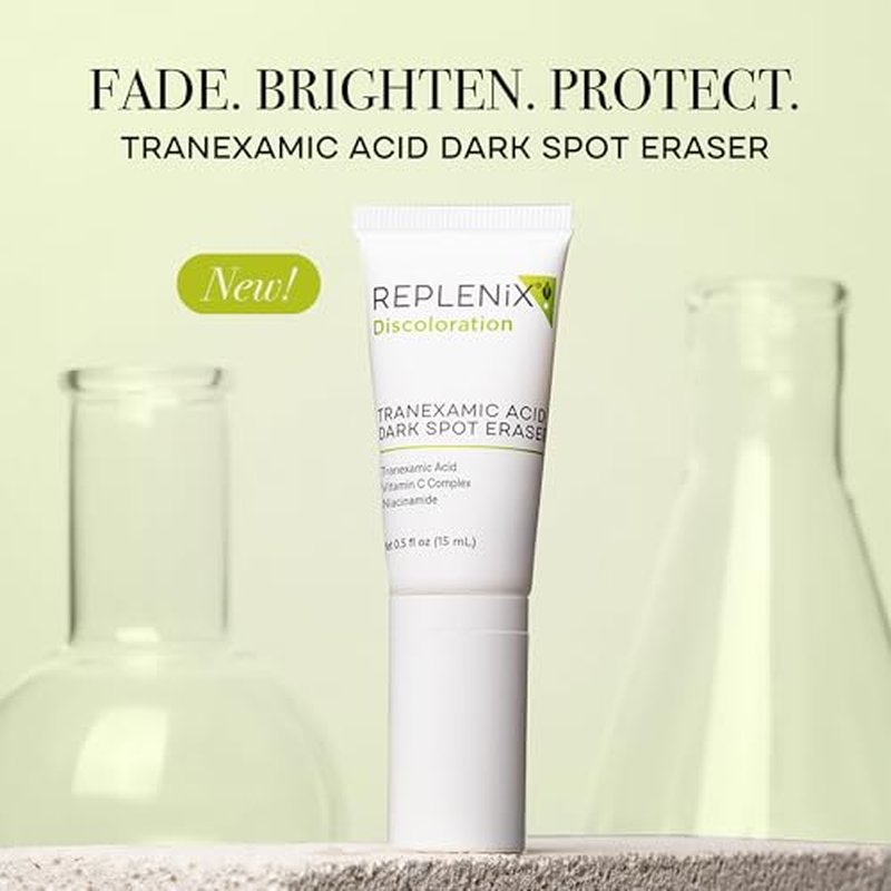 Replenix Tranexamic Acid Dark Spot Treatment, Daily Medical-Grade Topical Discoloration Serum for Uneven Skin Tone, Gluten, Paraben, Fragrance & Cruelty Free (0.5 oz)