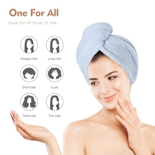 OEAGO Microfiber Hair Towel for Women: Christmas Stocking Stuffers for Women Teen Girls Kids Drying Wrap Towels for Curly Hair Head Accessories 3 Pacs Anti Frizz Mom Gifts